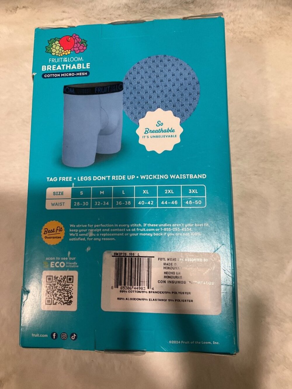 Fruit of the Loom Large 36-38 Boxer Briefs 3 prs Black, Grey - Picture 5 of 6